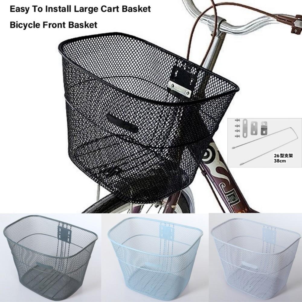 Metal Large Cart Basket Easy To Install Fixed Backpack New Bicycle Front Basket