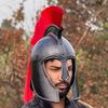 Troy Achilles Helmet: 18-Gauge Steel Trojan Helmet with Display Stand