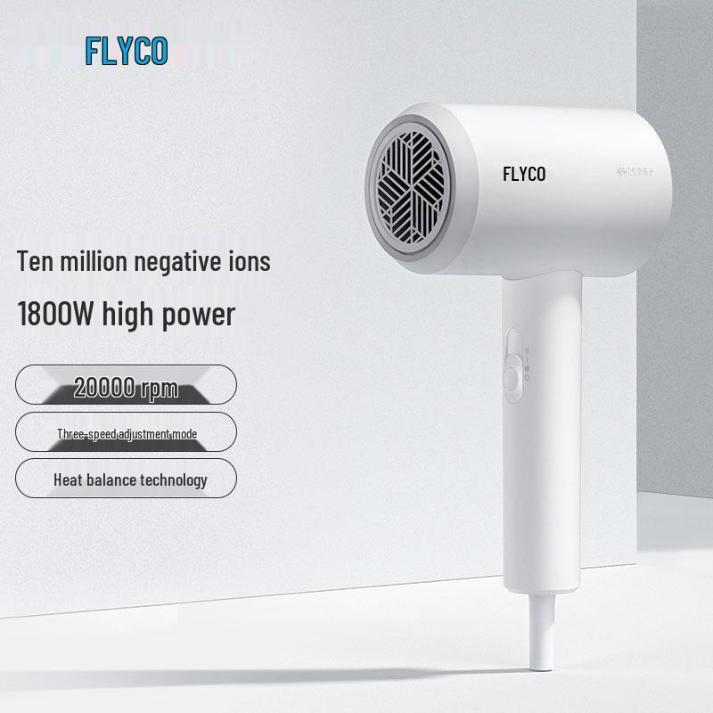 Flyco Мощный складной фен с отрицательными ионами для быстрой сушки без повреждений