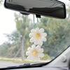 1PC Lily Of The Valley Pendant Crochet Car Mirror Hanging Accessories Crochet Flower Auto Accessories