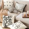 National Trend Ink Embroidery Pillow Villa Chinese Sofa Living Room Cushion Backrest Waist Pillow Model Room Ornaments Backrest Bag