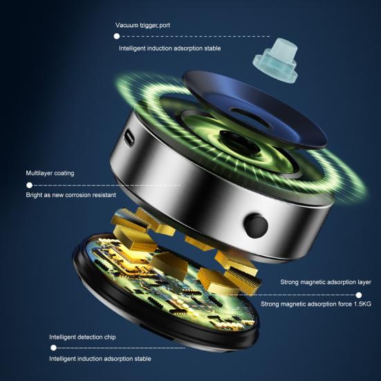 Магнитный автомобильный держатель на присоске для телефона, сильный адсорбционный универсальный кронштейн для MagSafe, стабильное вращение, громкая связь