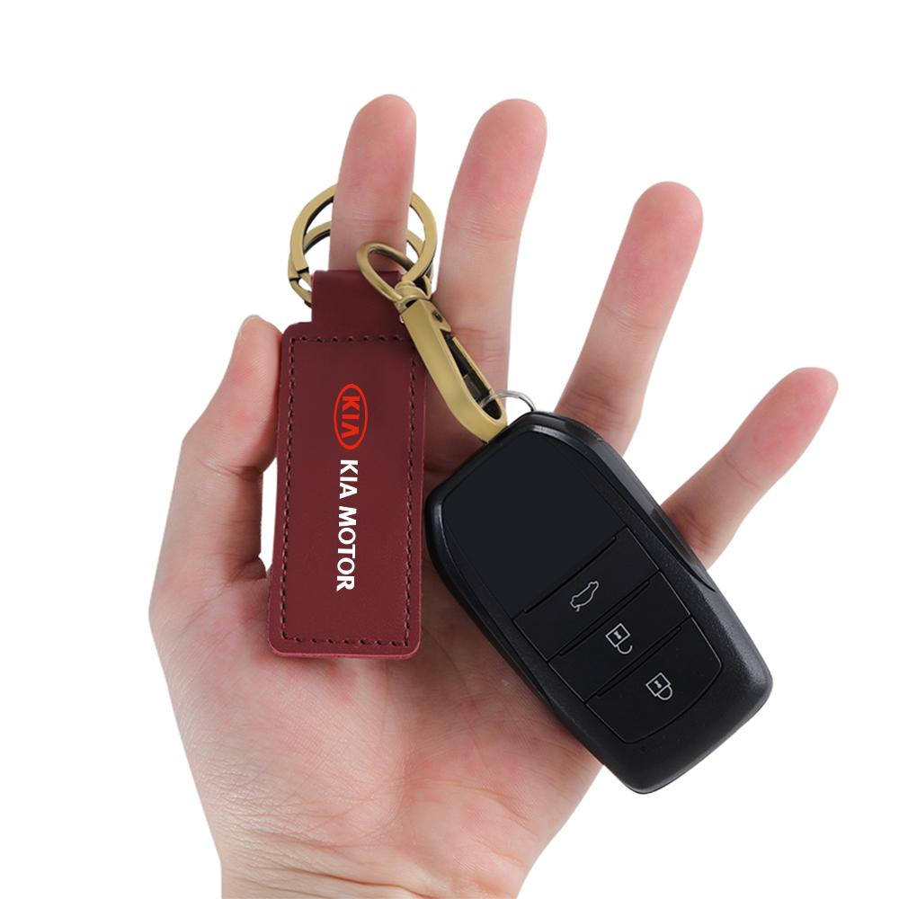 2026 Hot Car Sticker Trendy Car Keychain Leather Key Chain Ring Keyring For KIA KN Sportage Ceed Sorento Cerato Optima Picanto R