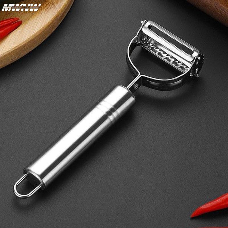 Кухонная овощечистка из нержавеющей стали, строгальный станок для дыни, овощечистка с двойной головкой, бытовая многофункциональная овощечистка для фруктов и овощей