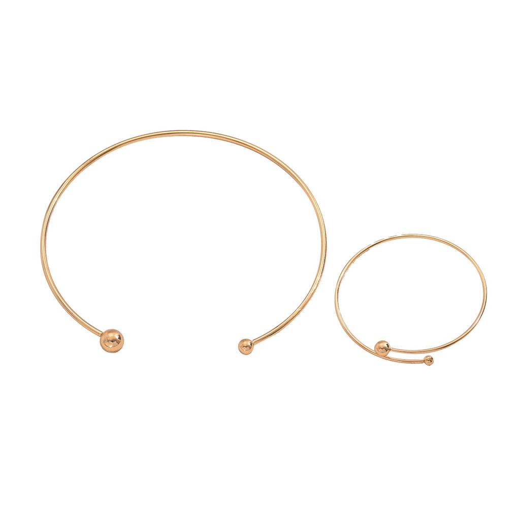 Wind Ladies Necklace Bracelet Set Niche Geometric Design Sense Metal Collar High Sense Jewelry Women