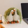Цветочный горшок из смолы в форме пары уток, горшок с дренажными отверстиями, нескользящая основа