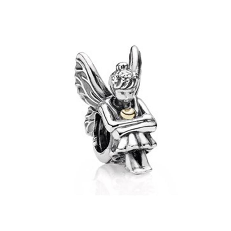 925 Silver Winged Angel Charm Pendant For Bracelet Female Jewelry Exquisite Gifts