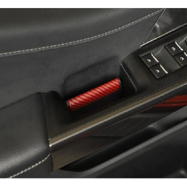 For - Ford F150 F-150 Red Carbon Fiber Inner Door Grab Handle Cover Trim