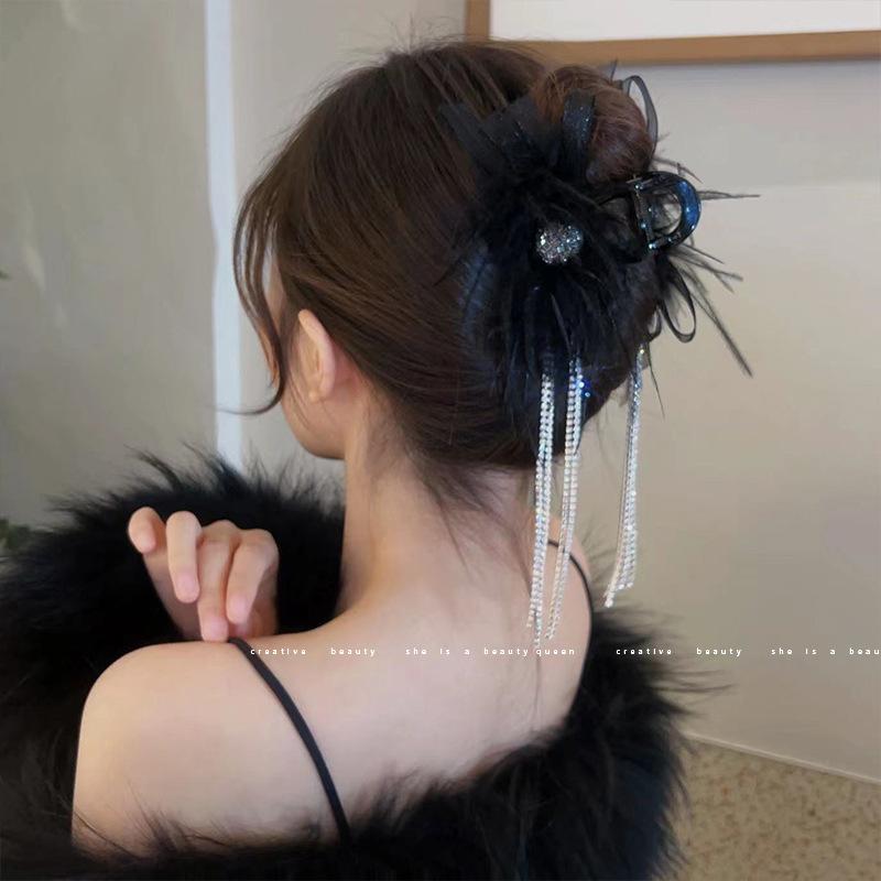Элегантная заколка для волос с бантом и стразами, двухсторонняя заколка в виде акулы, корейские аксессуары для волос принцессы для женщин
