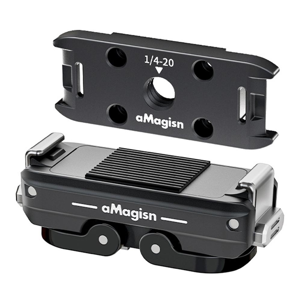 Магнитный адаптер-крепление с быстрым отсоединением AMAGISN для GoPro Hero 12/11/10/9/8/11 Mini/Max из алюминиевого сплава, аксессуар для экшн-камеры