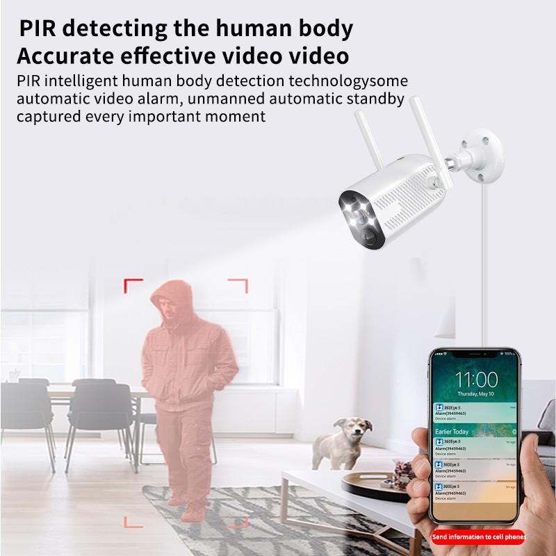 2-мегапиксельная 1080P WIFI уличная IP-камера Водонепроницаемая 5G Водонепроницаемая беспроводная пулевидная камера CCTV App View Камера наблюдения ночного видения Обнаружение человека