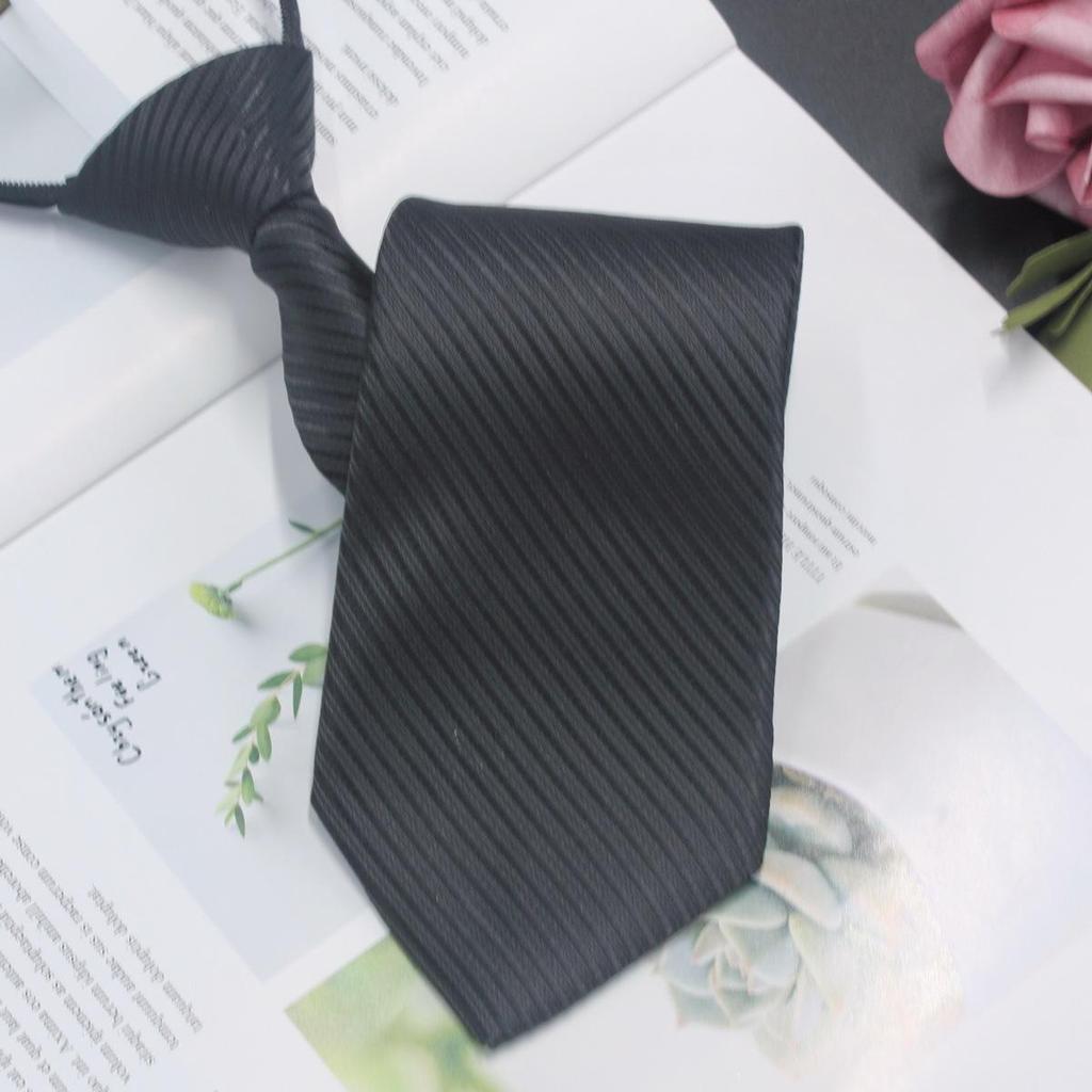 Мужской деловой галстук-молния, 8 см, в красную и черную полоску