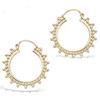 [R3786] - Gold Plated 'Cleapatra' Hoop Earrings - 20 Mm 5 Mm