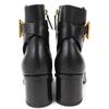 Great HERMES short boots Jill 60 Glenn buckle side zip leather heel black 36.5 Used