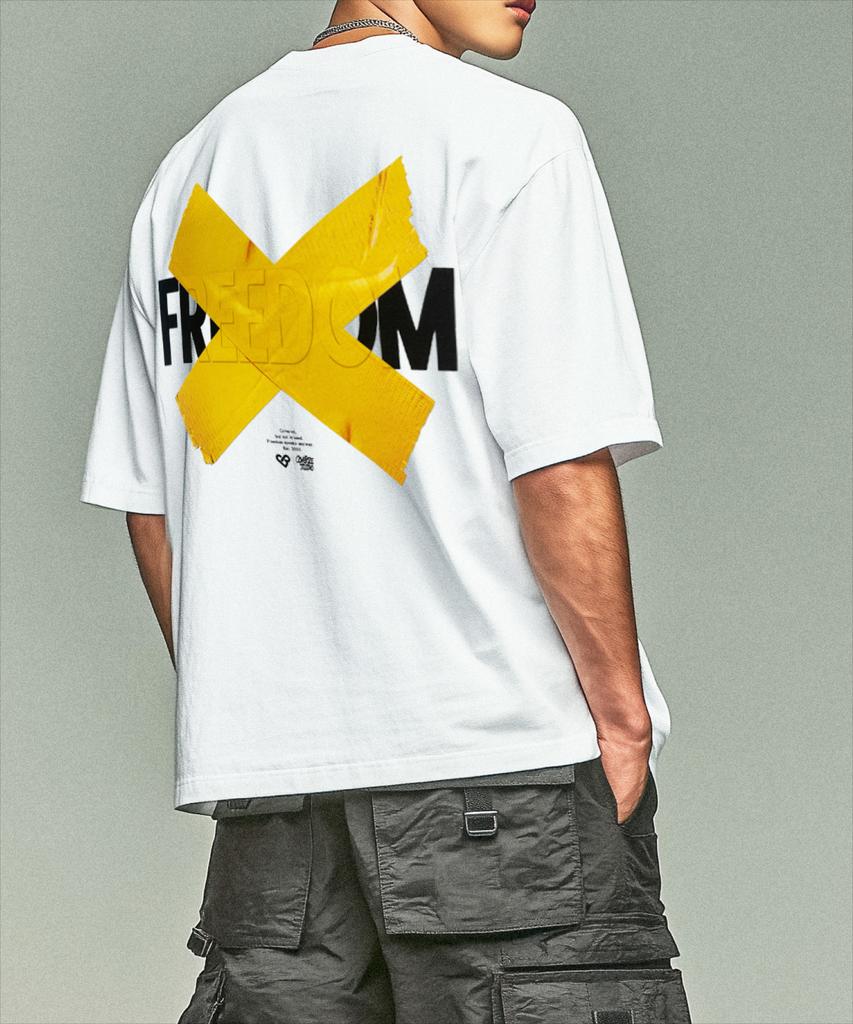 Графическая футболка Keobeolaijeu Freedom Yellow (белый)