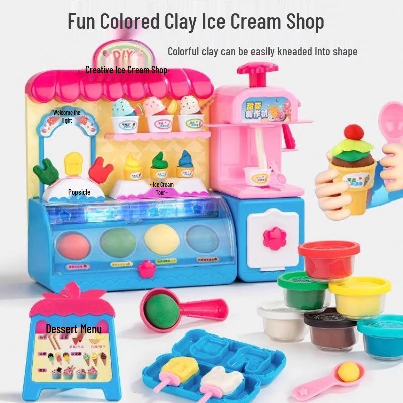Детский игровой набор 'Мороженое и popsicle из пластилина' для девочек 3-6 лет