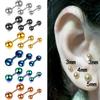 Fashion Nail Lip Body Jewelry Stud Earring Unisex Titanium Steel 1Pair Small Ball Piercing Small Earrings Screws Medical Ear Bone