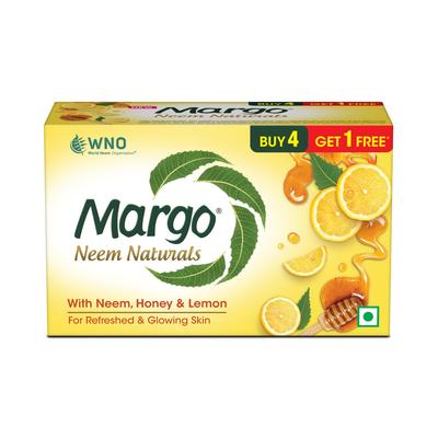 Мыло Neem Naturals с пользой 1000 листьев нима, меда и лимона для сияющей кожи (100 г X 5) Пакет из 1