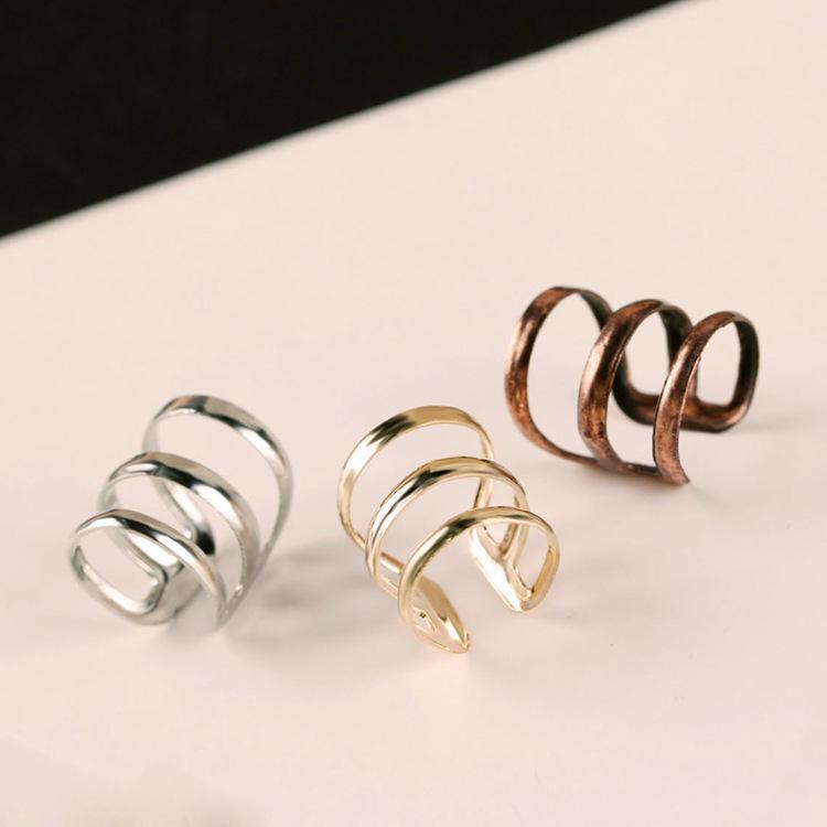 E1110 Ретро полые U-образные ушные клипсы - прокол не требуется - унисекс 