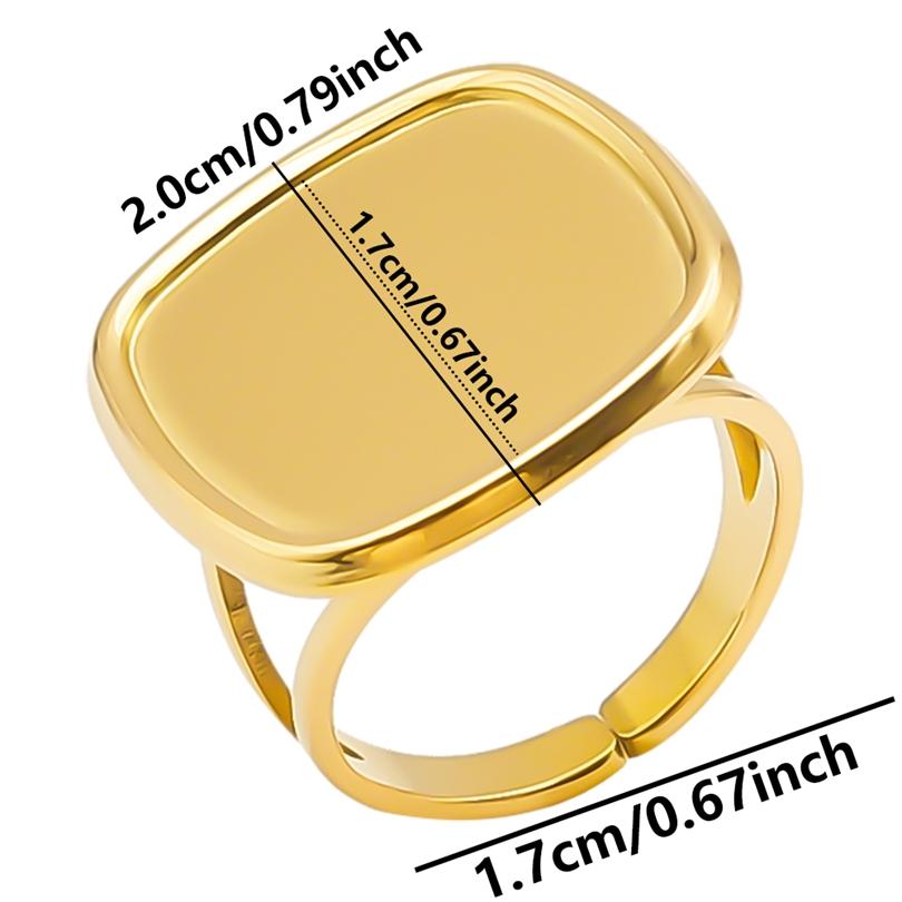 5pcs Retro Stainless Steel Gold Plated Ring Irregular Geometry Bow Ellipse Water Droplet Rings Diy Stone Drill Jewelry No Fading