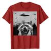 Alien UFO Funny Raccoon Stuffed Animal for Men, Women, Kids T-Shirt Raccoon Lover Graphic Tee Tops Short Sleeve Blouses Gifts