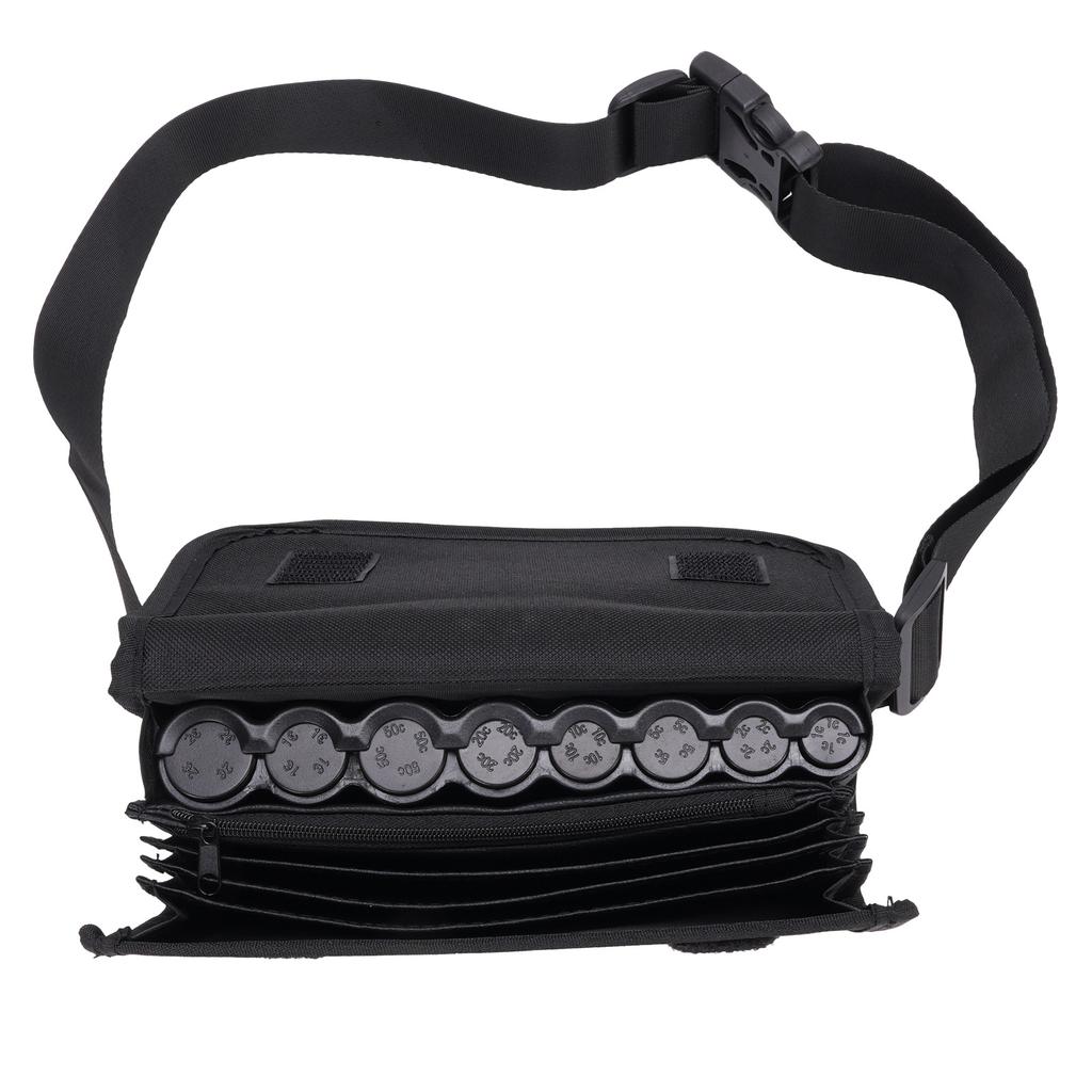 Euro Coin Holder Fanny Pack Oxford Cloth Coin Dispenser Organizer Storage Bag with Belt for Waitress Server Collector