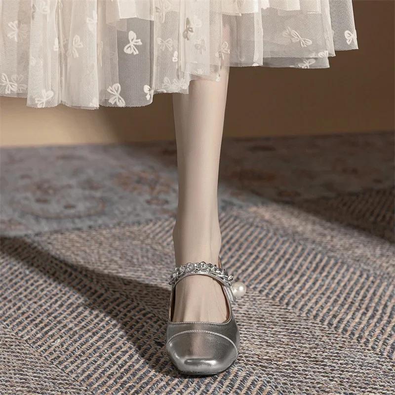 2024 2024 Серебристые туфли Мэри Джейн Женские туфли на каблуках и платформе Лолита Женские винтажные туфли в японском стиле для девочек на толстом каблуке для женщин