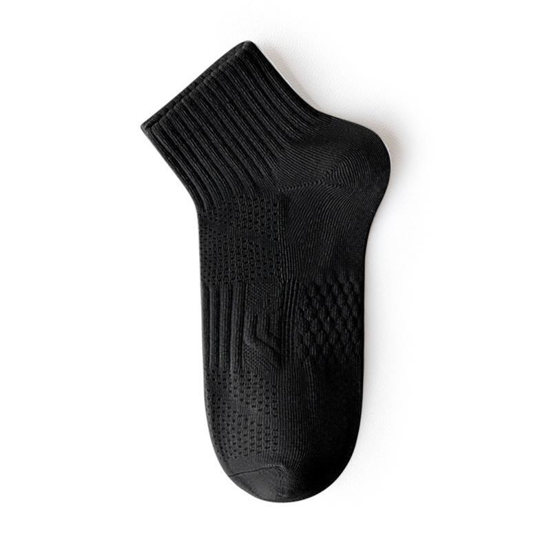 Men's Spring and Summer Short Socks In Solid Color, Boneless Cotton Socks, Odor-proof and Non-removable, and Autumn Mid-calf Socks