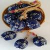 Hand Painted Holiday Decor Set of 10  Purple  Cow Bells with Jute Ropes