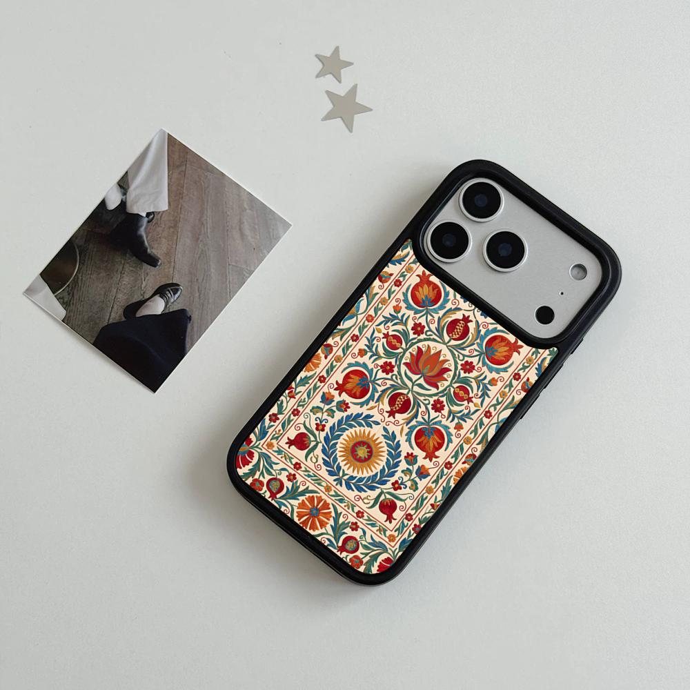 Арабско-персидский ковер Цветочная роспись Чехол для телефона Для iPhone 17 Air 16 15 14 Plus 13 12 11 Pro Max Двухцветный Жесткий ПК Модный Защитный