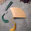 1Pc Folding Fan Handmade With Tassels Handcraft New Year's Gift Vintage Bamboo Chinese Style Solid Color