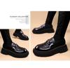 Men's Black Patent Leather Formal Shoes: High-End, Thick Sole, Height-Increasing, Breathable, Casual, Handcrafted.