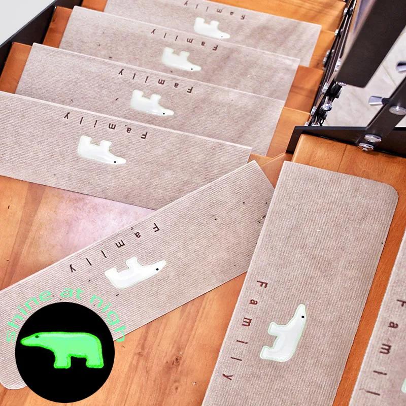 Luminous Non Slip Self Adhesive Stair Treads Indoor Safety Runners for Wood Steps Elderly Kids Pets