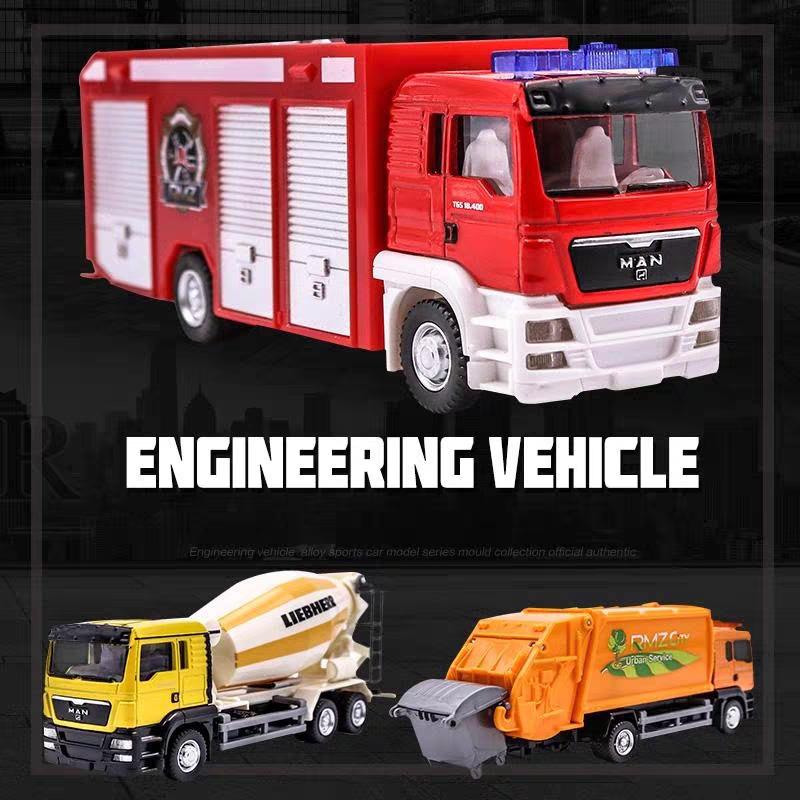 МУЖСКАЯ SCANIA Пожарная машина Бетономешалка Мусоровоз Симуляция Литая и Игрушечная машина RMZ city 1:64 Металлические Модели Машин Подарки Для Детей