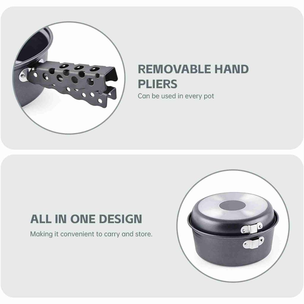 Camp Plates And Pans Sets Nonstick Backpacking Picnic Cooking Ultra lightweight Portable