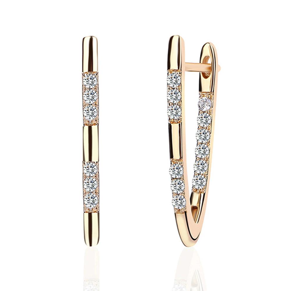 V Shape Design Fashion Jewelry Gifts For Women Earrings Synthetic Zircon Luxurious Fashion Handmade