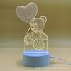 3D Медведь Ночник USB Светодиодная Лампа – Акриловый Милый Животный Светильник для Спальни Настольной Полки, Рождественский Подарок на День Рождения Свадьбу для Нее Его