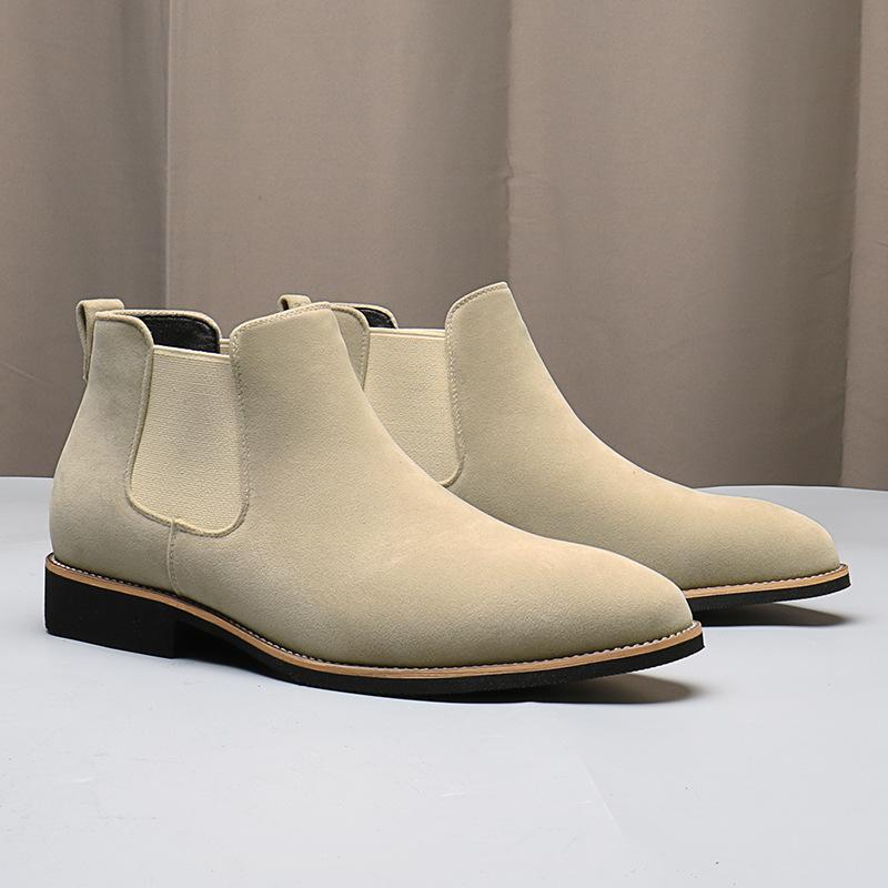 Men's Classic Retro Chelsea Boots Mens Fashion Ankle Short Boot Men British Style Leather Boots High-top Casual Shoes