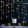Gold 75th Birthday Decorations Number 75 Circle Dot Twinkle Star Garland Metallic Hanging Streamer Bunting Banner Backdrop for 75 Year Old Birthday