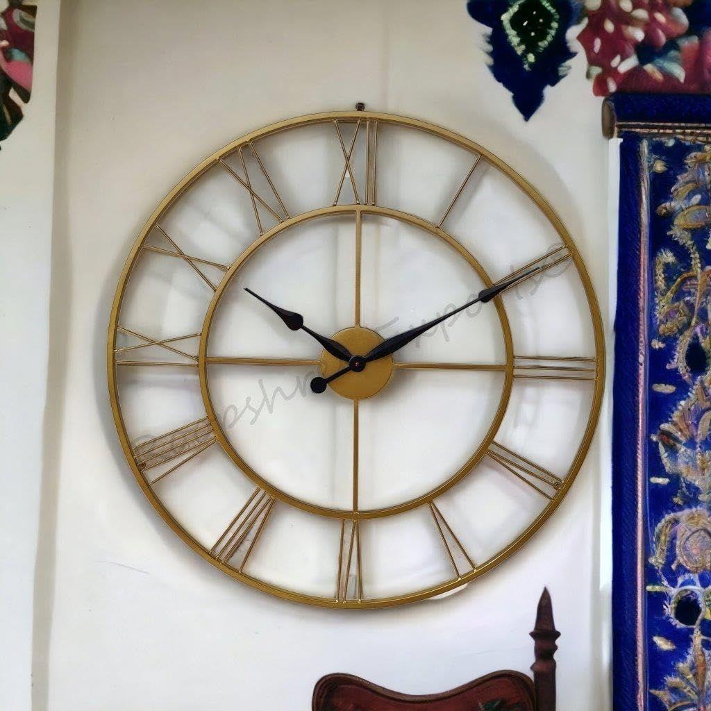 Часы Ручной Работы Очень Большие Аналоговые Настенные Часы / Цвет Латуни / 30 Дюймов (75 См'С)