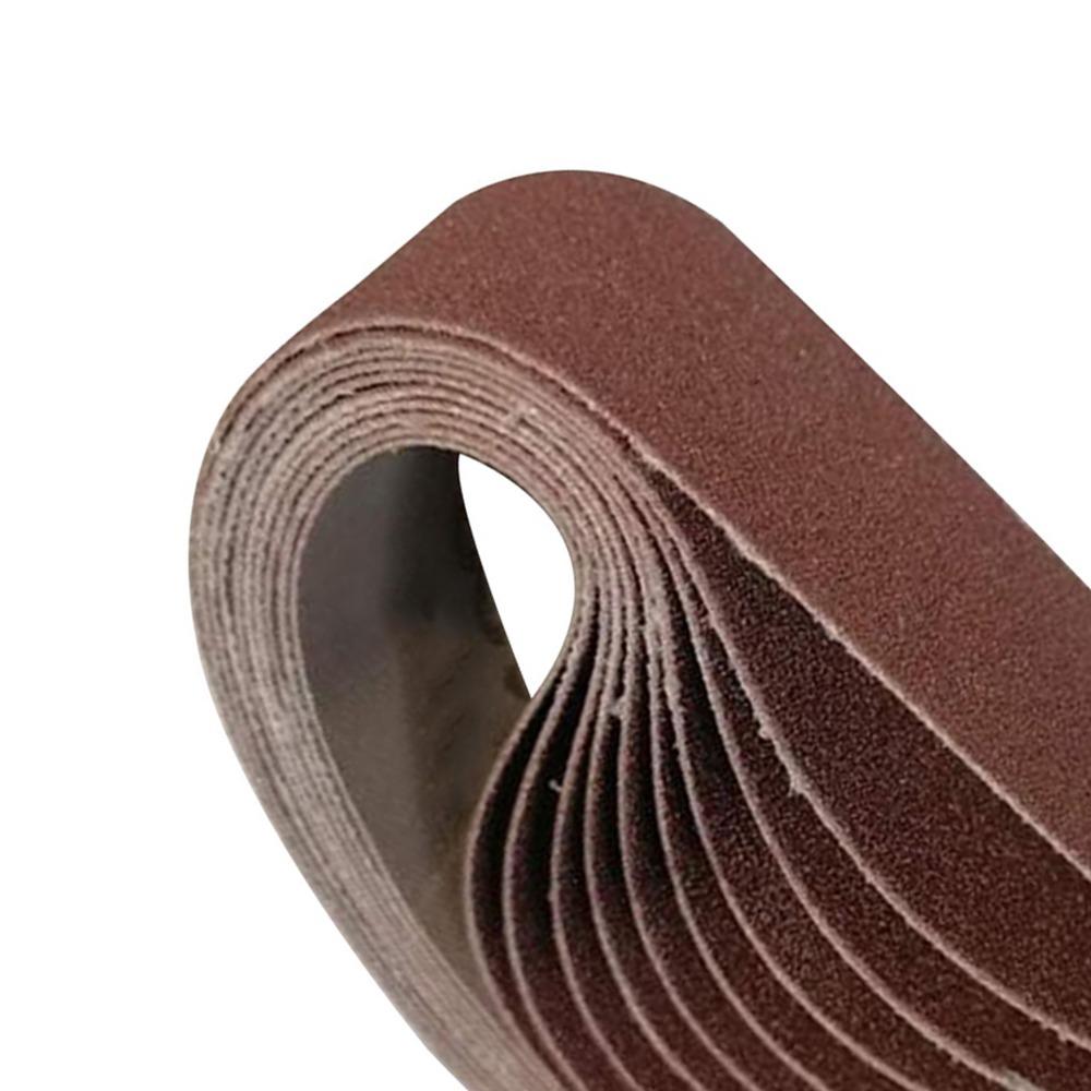 10pcs Alumina Abrasive Sanding Belts 80 Grit Aluminum Oxide Sanding Belts Metal Grinding