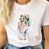 Women T-shirts Female T Tee Cartoon Clothes Short Sleeve Casual Travel Happy Time Cute Shirt Fashion Lady Graphic Tshirt Top