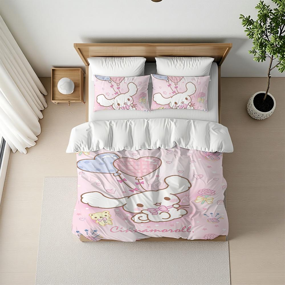 C-Cinnamorolls Dog Duvet Cover Set Home Style Bedding Soft Laundry Polyester Bed 3 Piece Set Student Dormitory Gift
