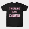 Мужчины Черная футболка с принтом Super Large TShirt twerking-is-my-cardio No-Cut Трансферная бумага с принтом Хлопковая футболка