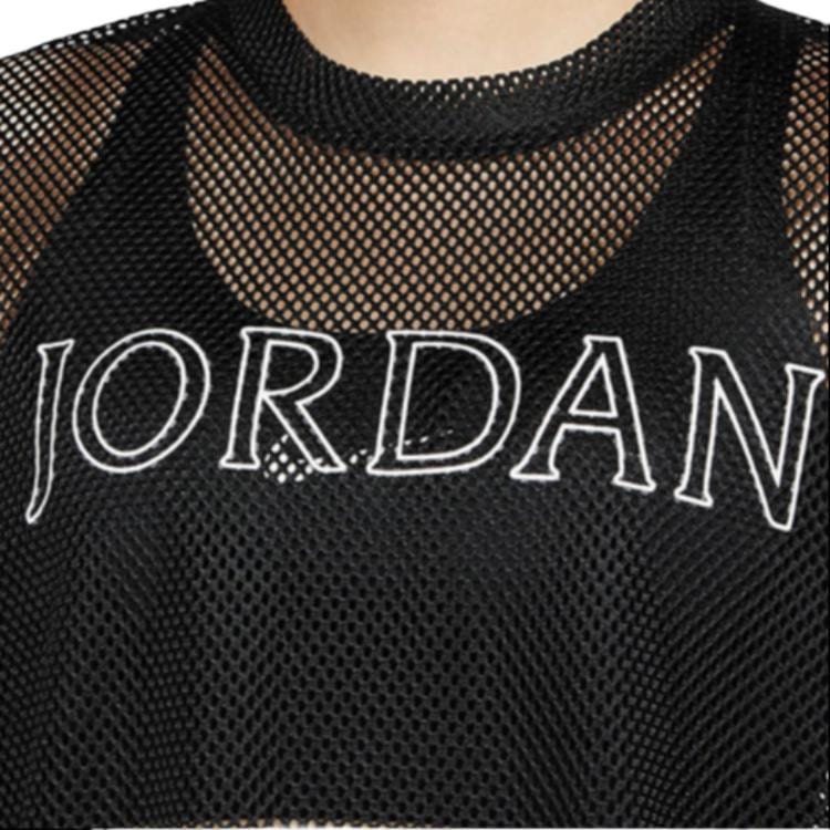 Jordan Укороченные топы женские черные с круглым вырезом умеренные CZ1892-010