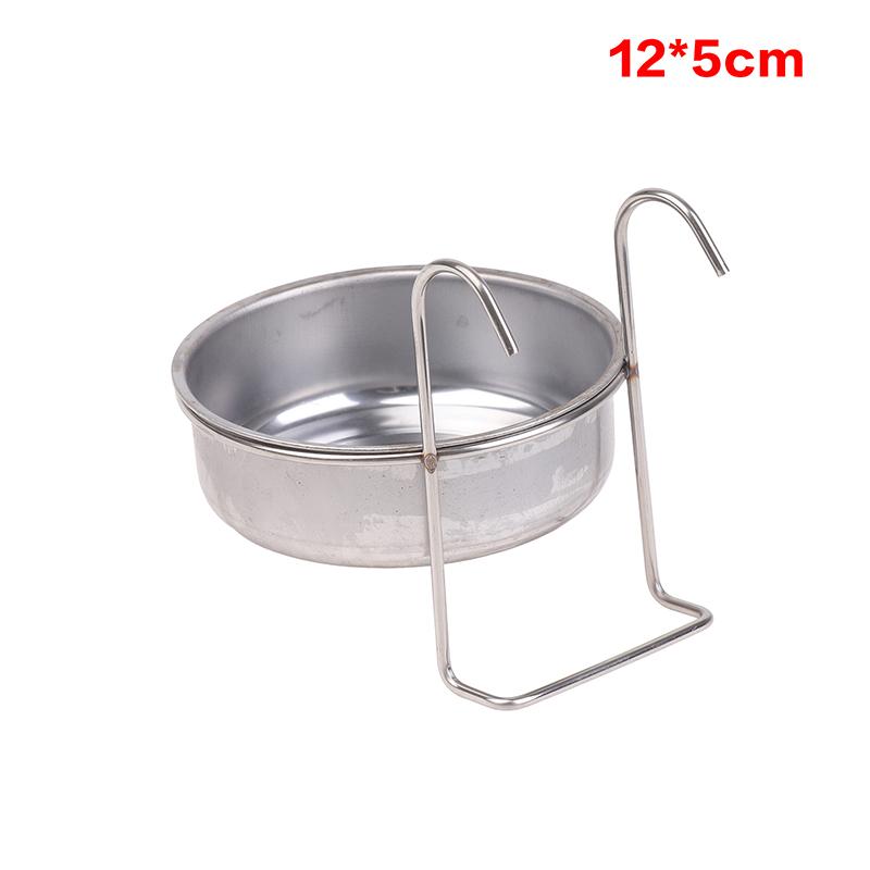 Anti-Spill Pet Feeding Bowls - Durable Stainless Steel with Hooks for Crates & Cages