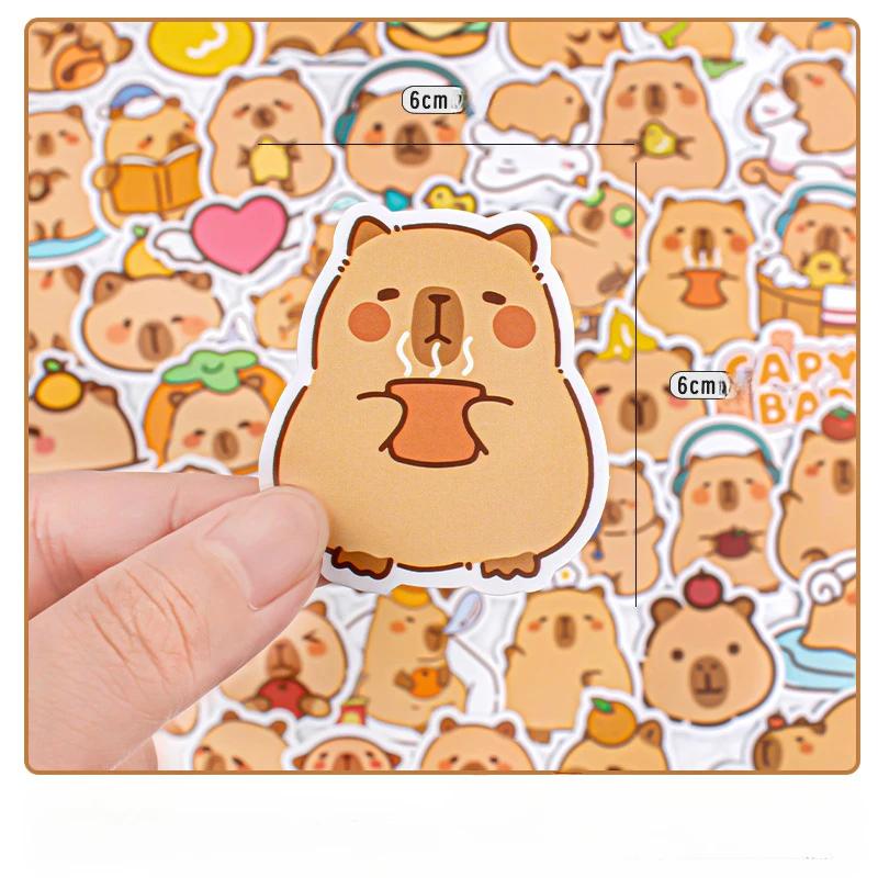 50 шт. набор наклеек Capibala для студентов Instagram Wind Cute Capybara Ledger наклейка DIY самоклеящиеся декоративные наклейки