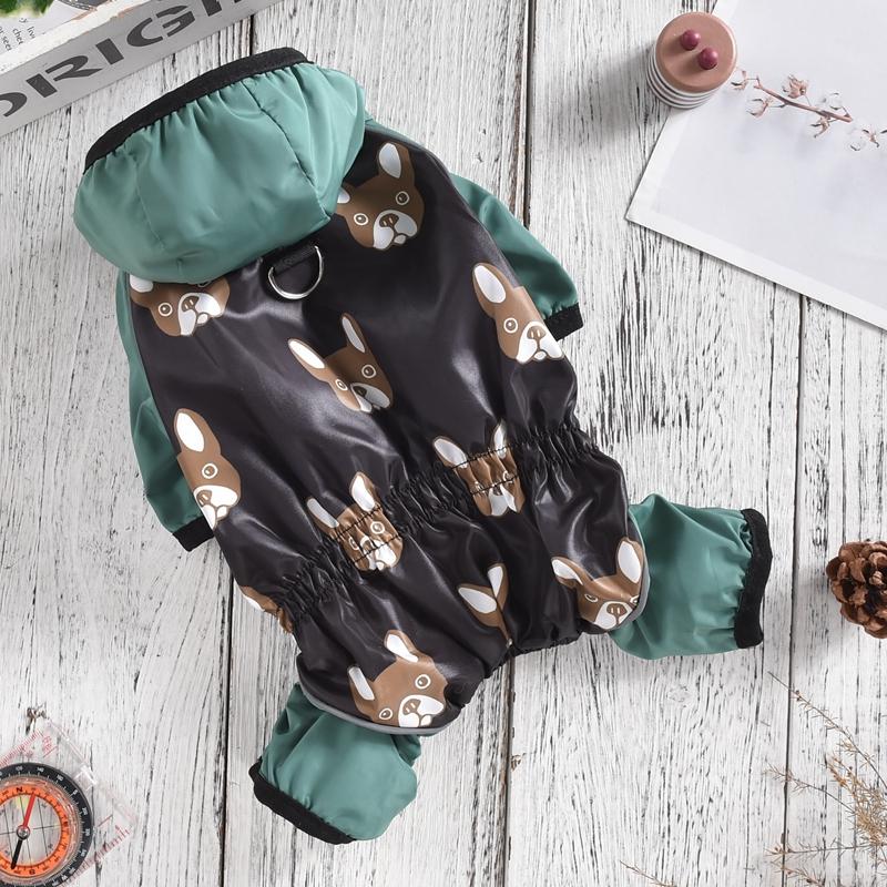 French Bulldog Print Waterproof Overalls For Dog Red Green Small Medium Corgi Chihuahua Raincoat Clothes XS 4XL Pet Rain Jacket