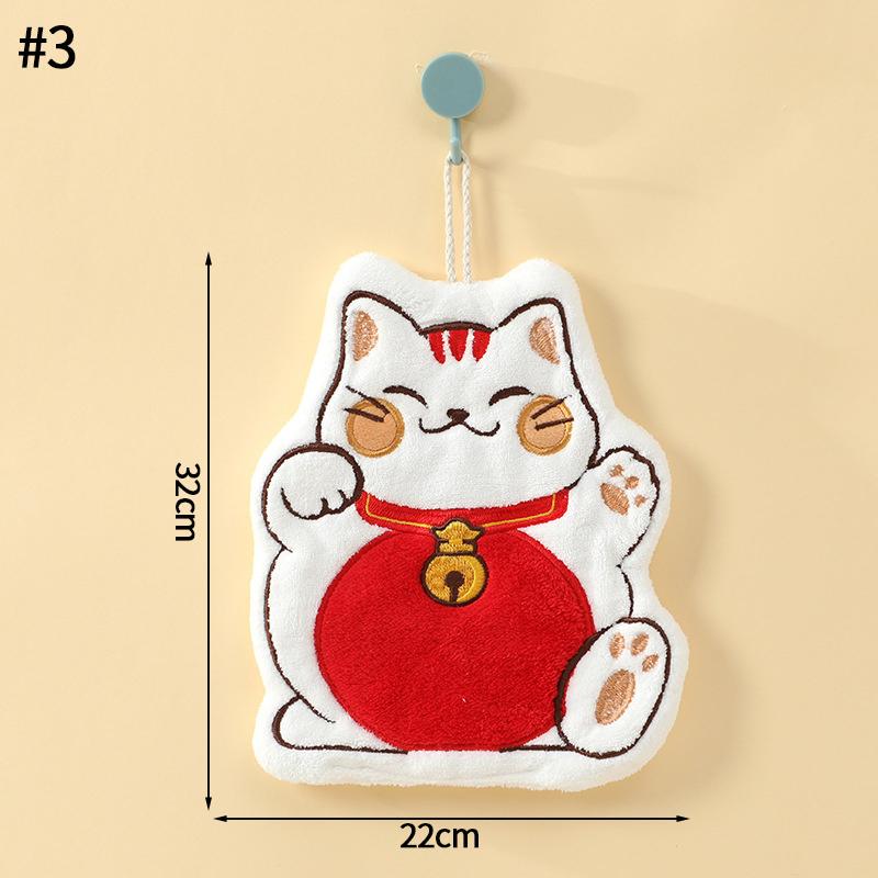 Cartoon Black Cat Hand Towel Soft Absorbent Coral Fleece Children Face Towel Halloween Pumpkin Hand Towels Bathroom Kitchen Use
