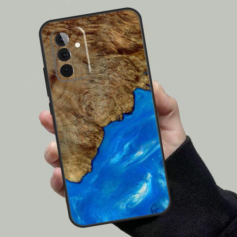 Wood Resin Pattern Case For Samsung Galaxy A54 A34 A14 A36 A56 A06 A13 A53 A32 A12 A22 A52 A35 A17 A16 A55 A15